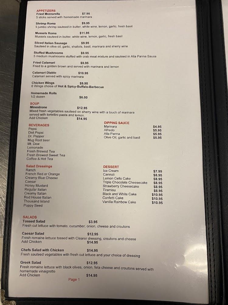 Bella Roma Italian Restaurant Spaghetti and Brick oven Baked Pasta's